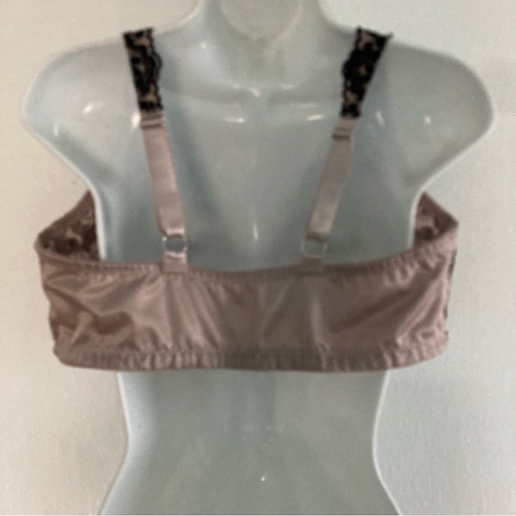 Amoureuse Embroidered Front Closure Underwire Bra Plus Women’s 42DD Black Taupe - Picture 5 of 5